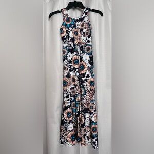 SHEIN Girls Sunflower Animal Print Jumpsuit Size 8Y Sleeveless